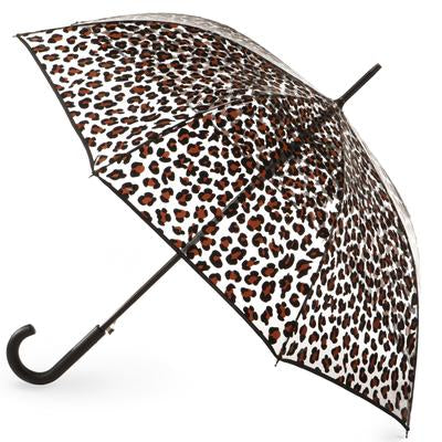 totes Automatic Open Clear Leopard Stick